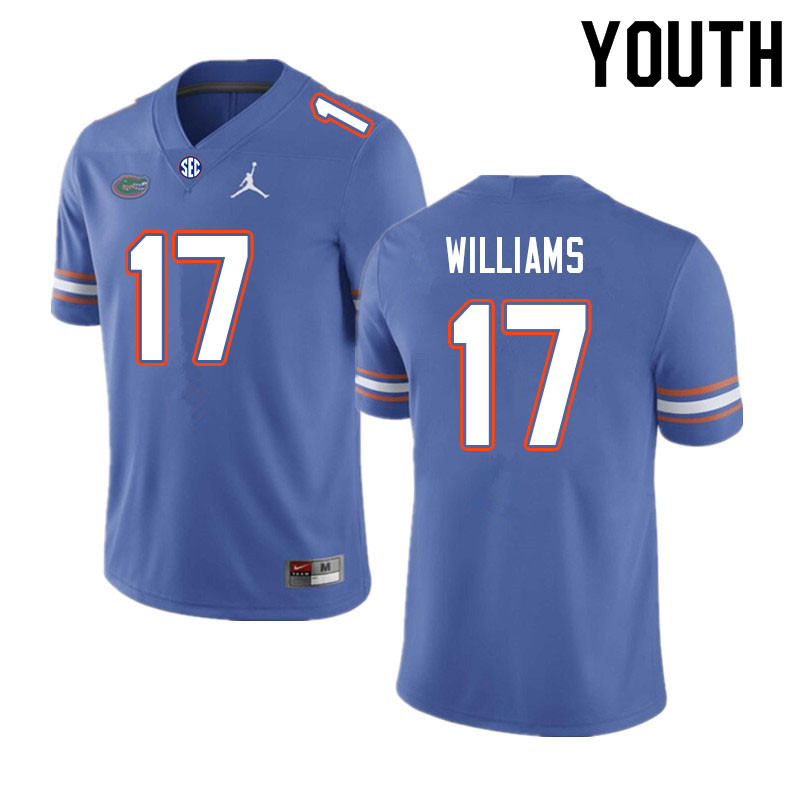 Youth #17 Scooby Williams Florida Gators College Football Jerseys Sale-Royal - Click Image to Close
